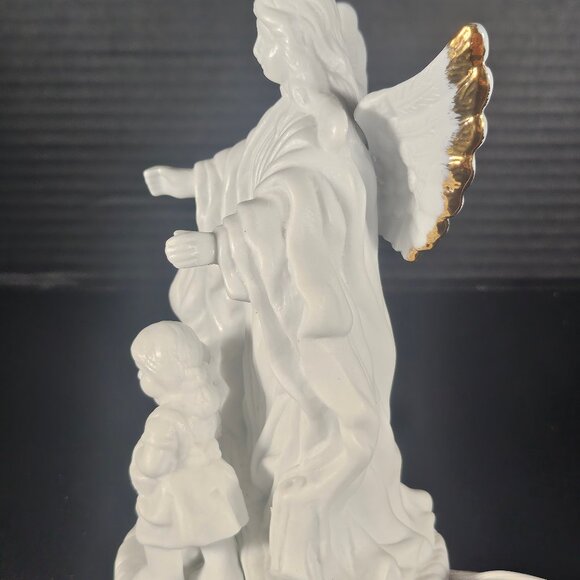 Art Mark White Porcelain Guardian Angel & Children Tabletop Night Light Electric - Picture 7 of 14
